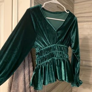 Brand new green velvet shirt